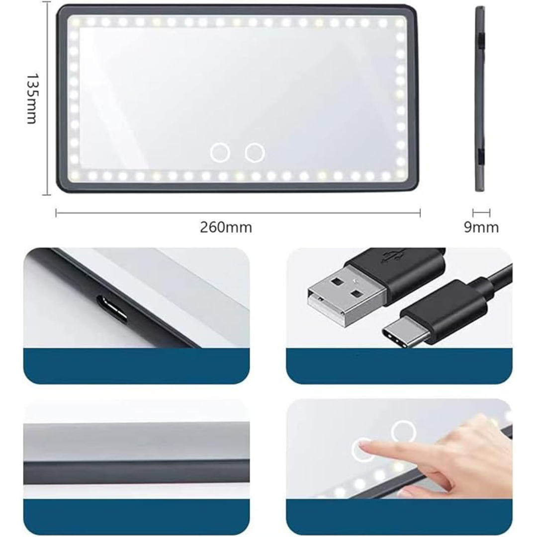 Automobilio veidrodėlis su LED apšvietimu
