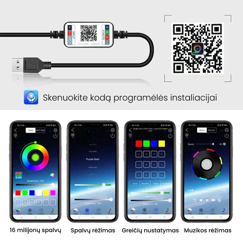 \SmartLED\" Telefonu valdomos lemputės"