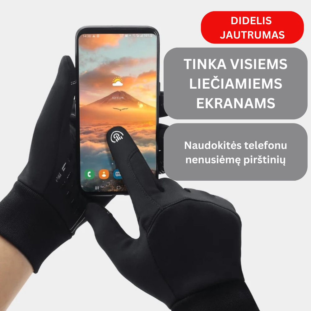 Termo pirštinės liečiamiems ekranams