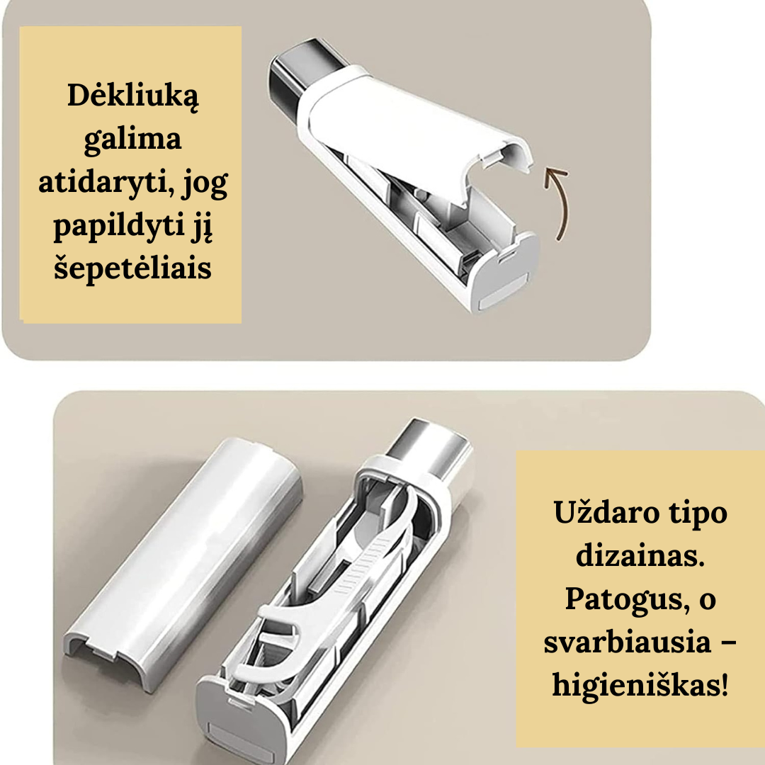 Tarpdančių šepetėlių dėkliukas