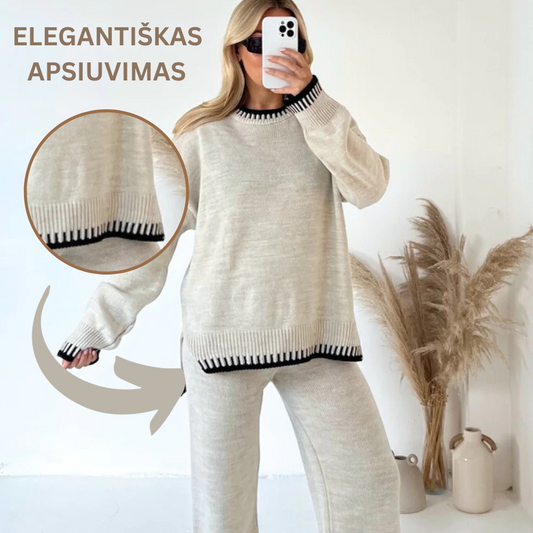 Šiltas moteriškas kostiumėlis