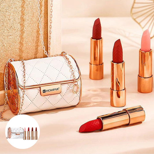 Aksominių lūpų dažų rankinė