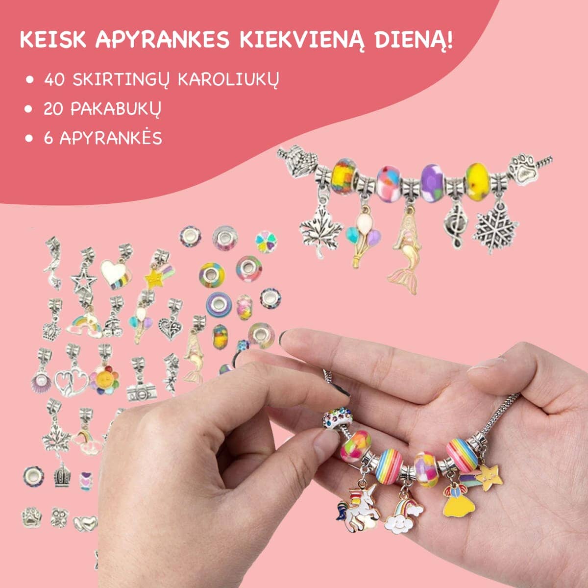 Mergaitiškos apyrankės rinkinys "PRINCESS"