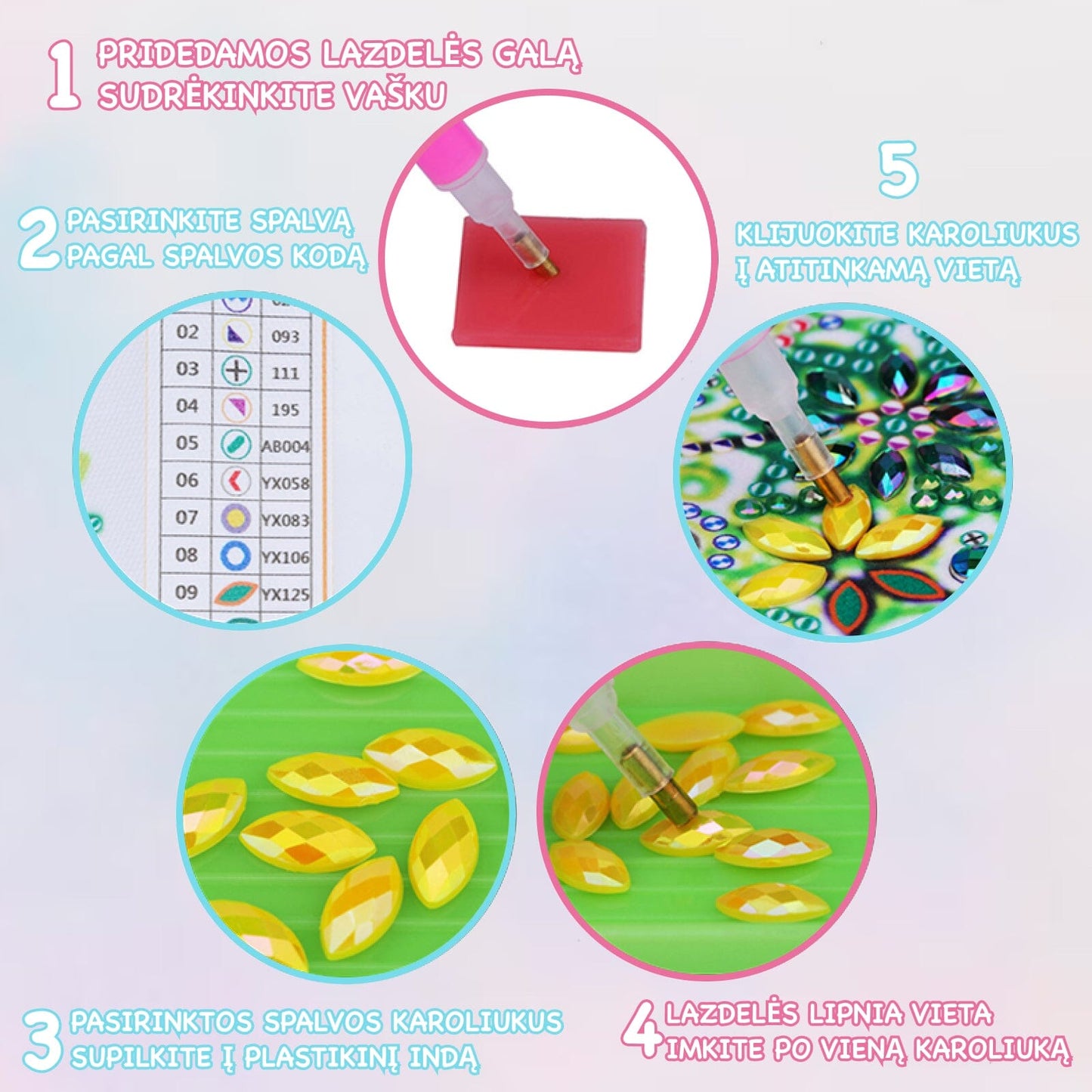 Klijuojama karoliukų mozaika