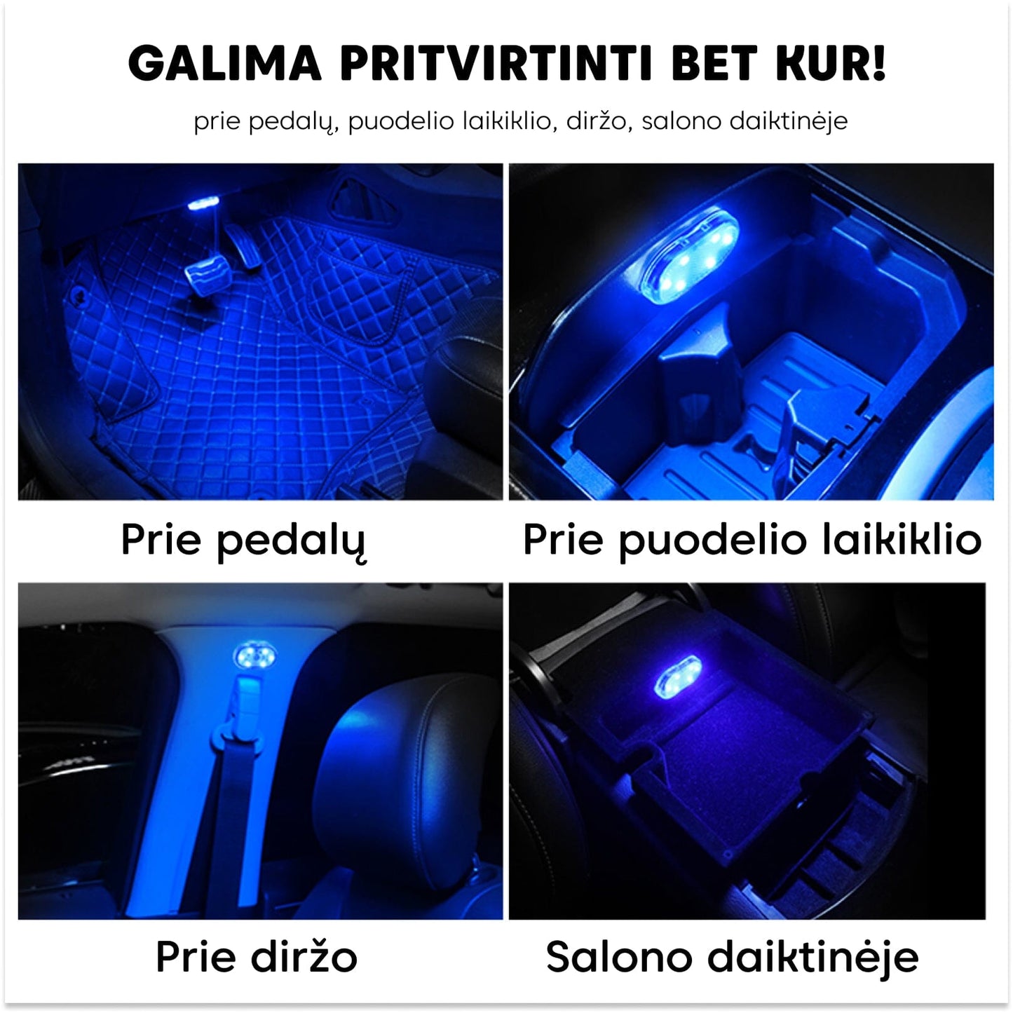 Belaidės LED jutiklinės lemputės - 2vnt.