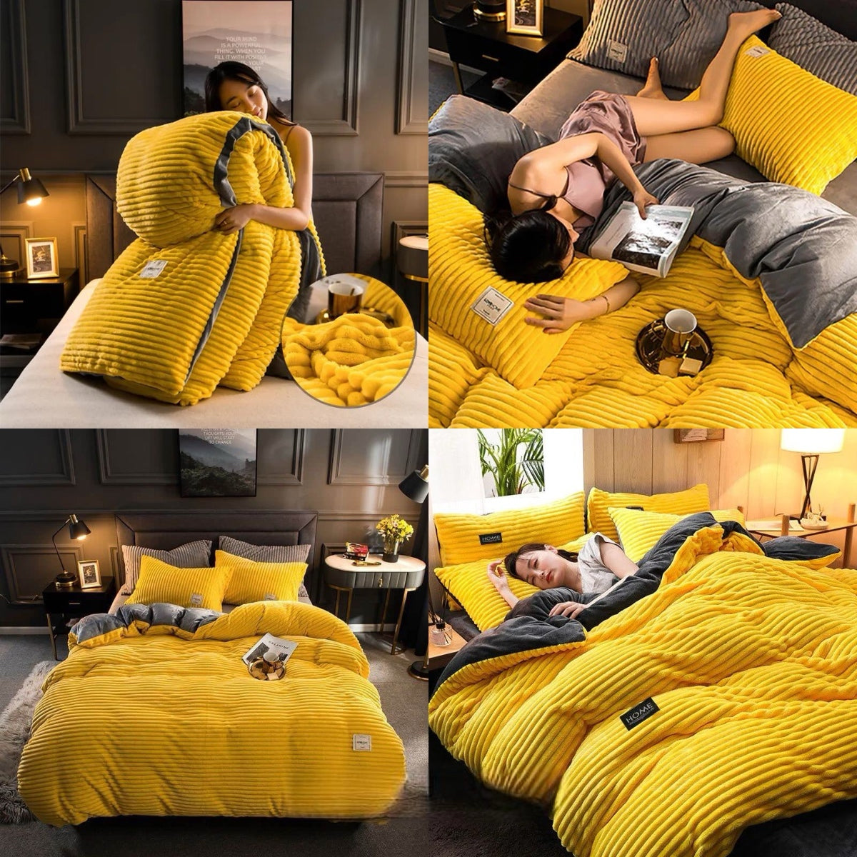 Aksominės vilnos audinio antklodės užvalkalas | Reguliuojamas patogumas kiekvienam metų laikui, stilingas ir minkštas