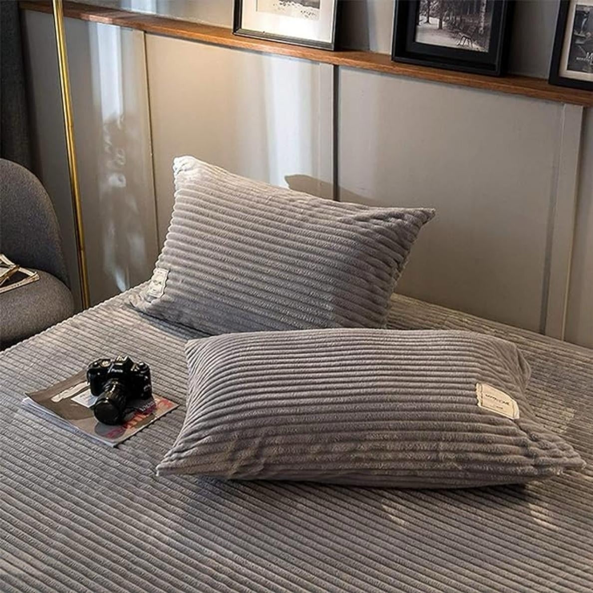 Aksominės vilnos audinio antklodės užvalkalas | Reguliuojamas patogumas kiekvienam metų laikui, stilingas ir minkštas