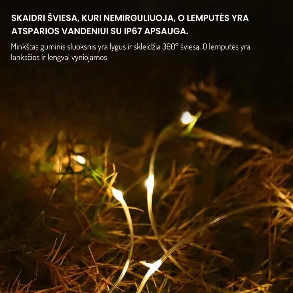 \OutdoorGlow™\" - susukamas vandeniui atsparus lauko apšvietimas"