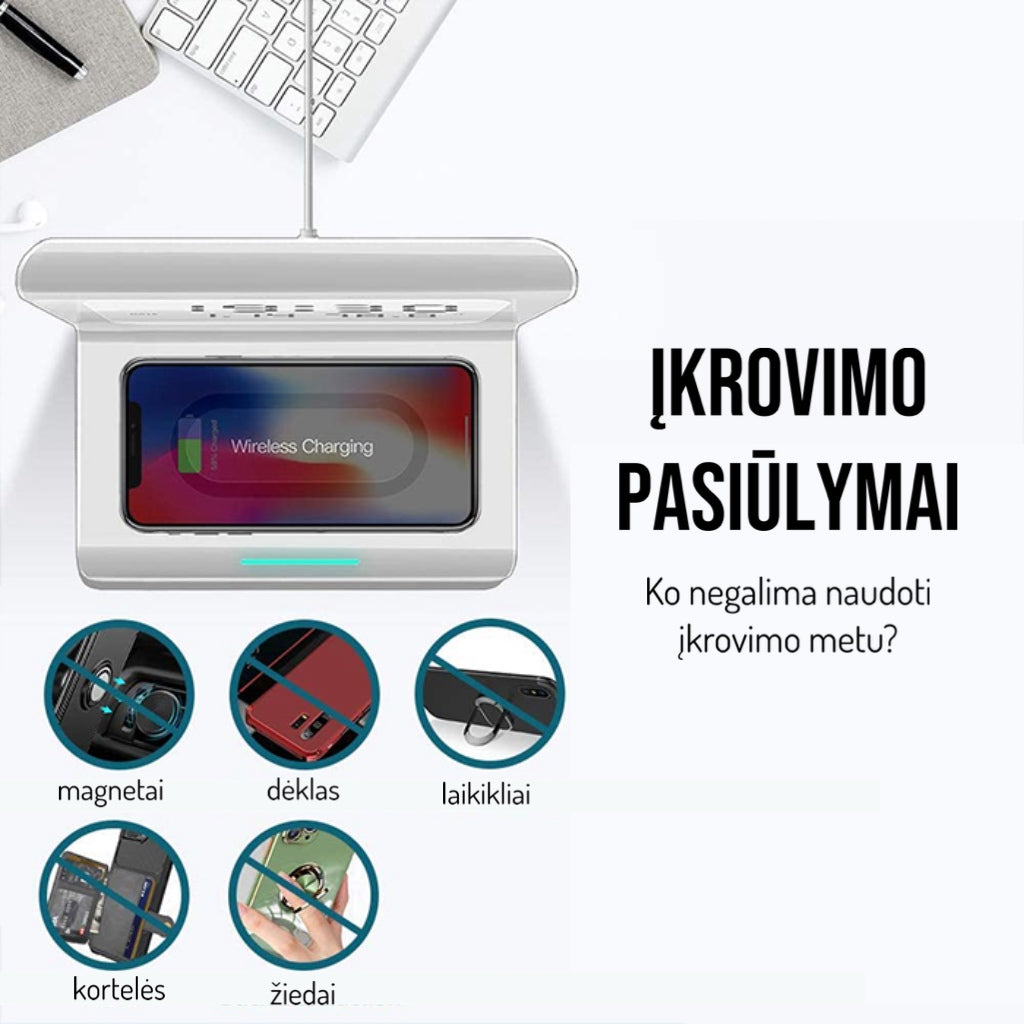 \DigitalStation\" - Tinkanti visiems išmaniems telefonams novatoriška įkrovimo stotelė"