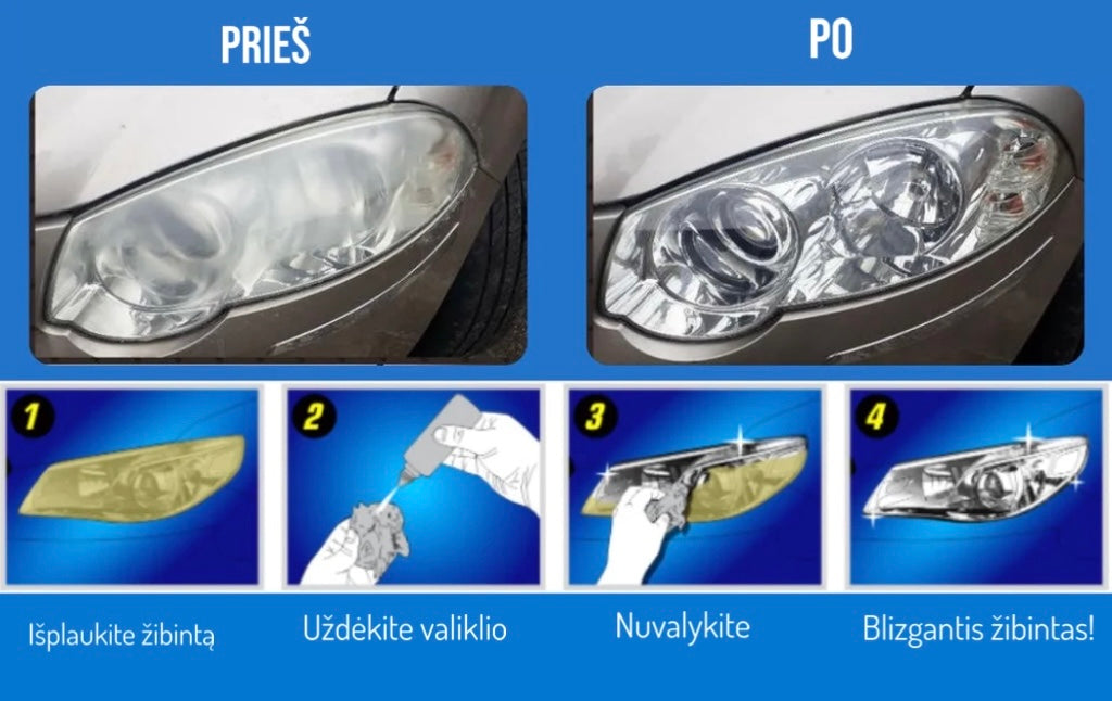 \Luxcar\" priekinių žibintų skystas valiklis"