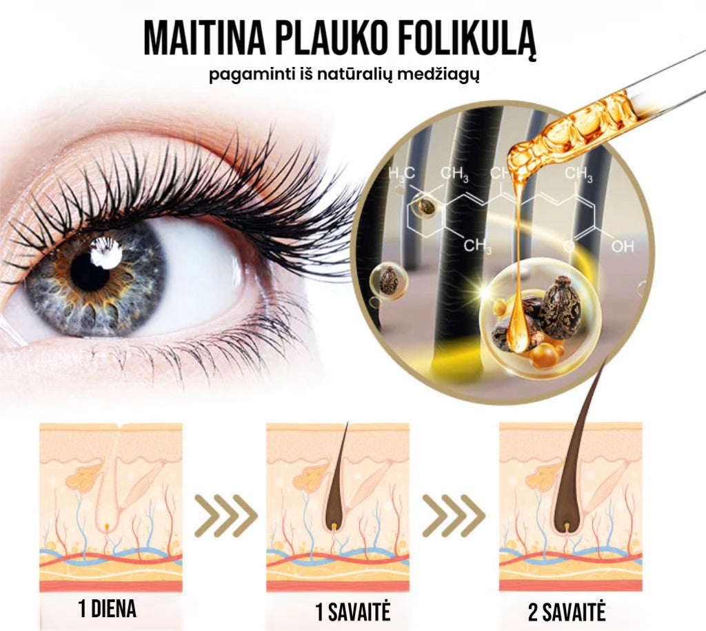 Veganinis blakstienų augimo serumas