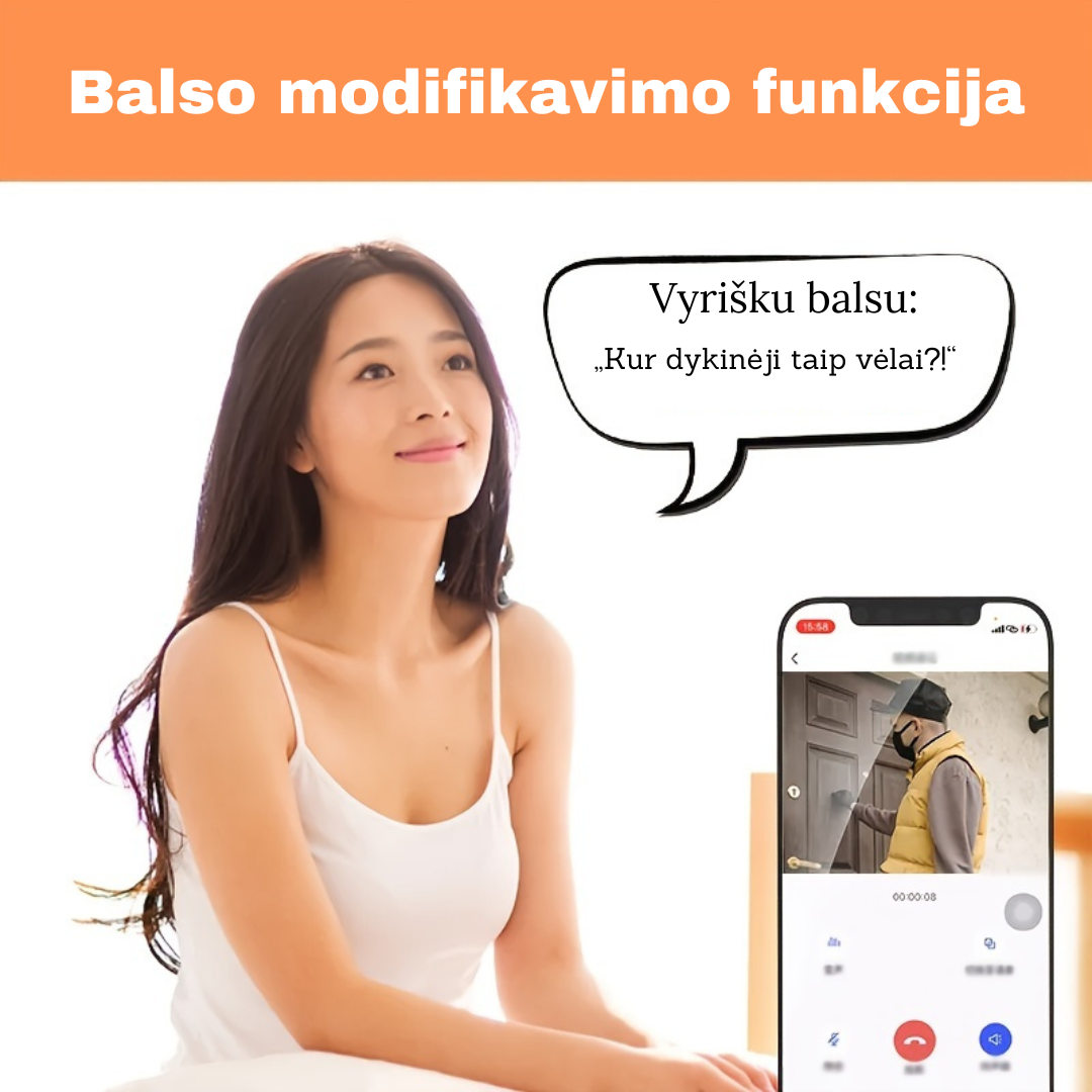 Belaidis durų skambutis su kamera