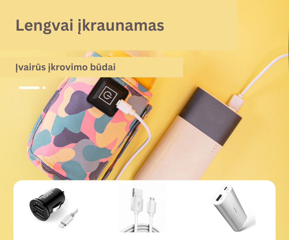 USB pieno buteliuko šildytuvas