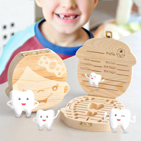 Medinė dėžutė vaikų dantukams