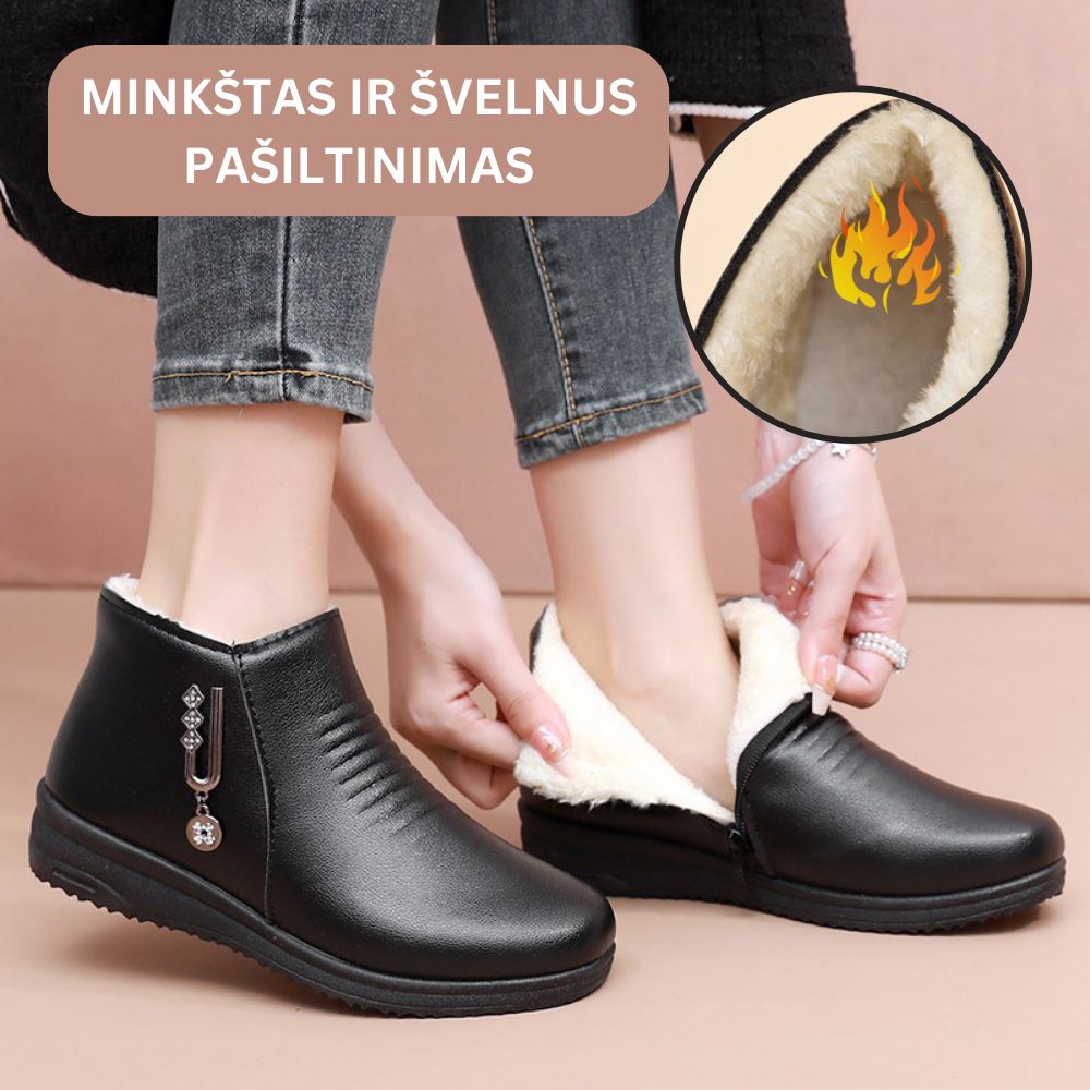 Šilti moteriški batai plokščiu padu