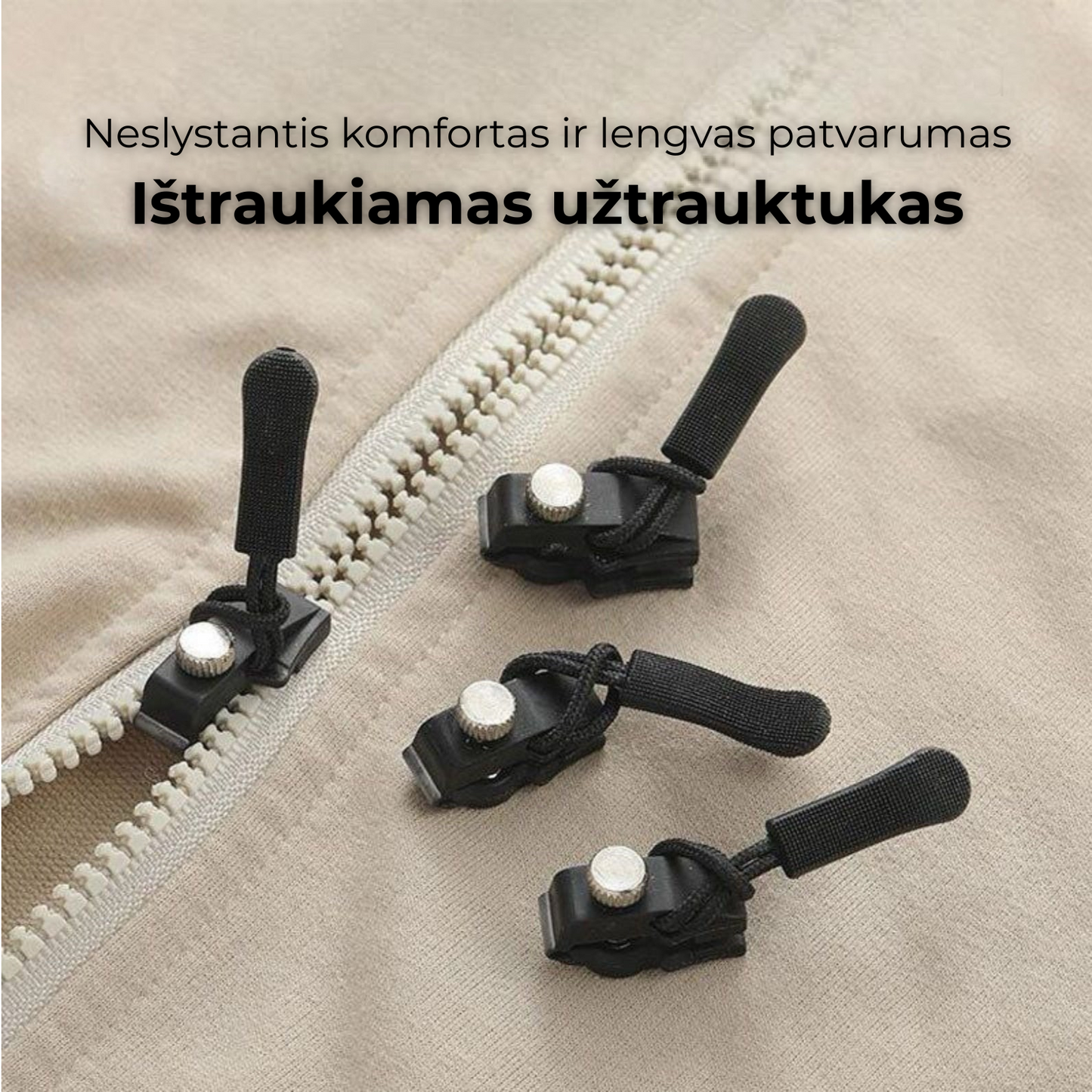 Kokybiški užtrautukai rūbams (6 vnt.)