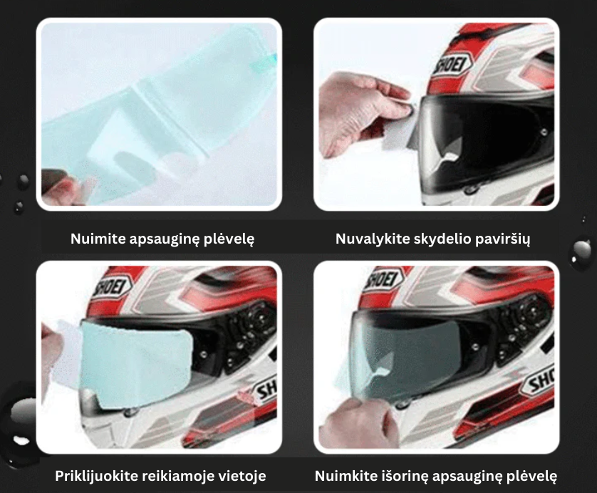 Nerasojanti šalmo plėvelė (3 vnt.)