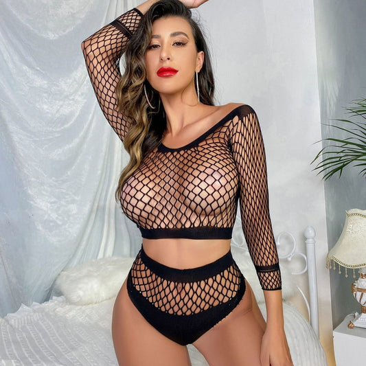 Seksualus dviejų dalių kostiumėlis moterims