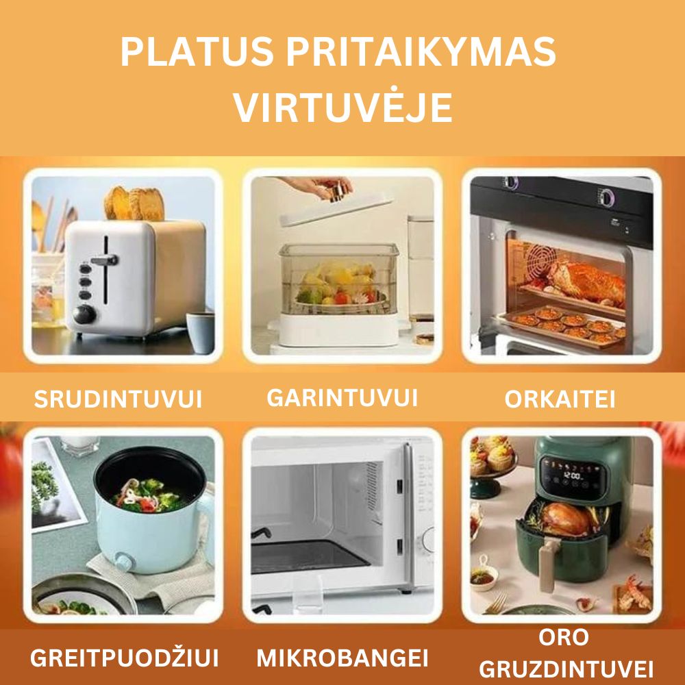 Oro gruzdintuvės silikoninis kepimo padėklas