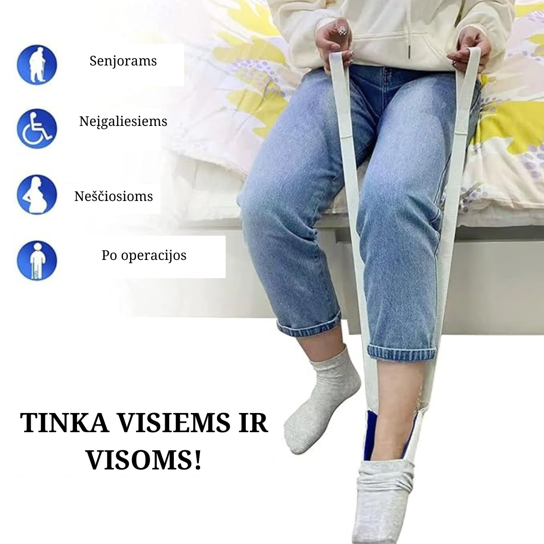 Pagalbinė priemonė kojinėms užsidėti