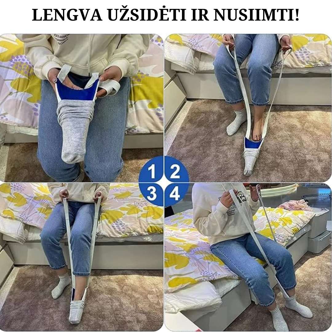 Pagalbinė priemonė kojinėms užsidėti