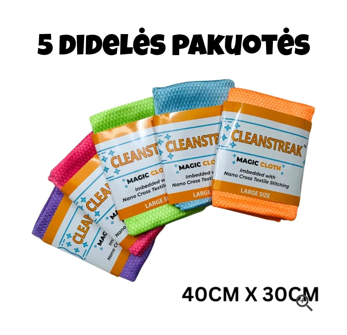 \Cleanstreak\" valymo šluostės - daugkartinio naudojimo (5 pakuotės)"