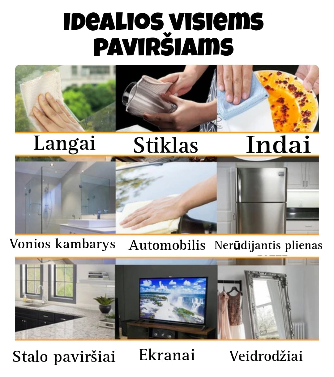 \Cleanstreak\" valymo šluostės - daugkartinio naudojimo (5 pakuotės)"