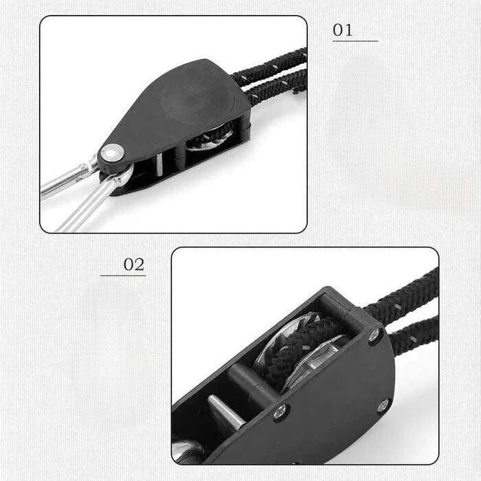Reguliuojami skriemuliniai kabliukai stovyklavimui