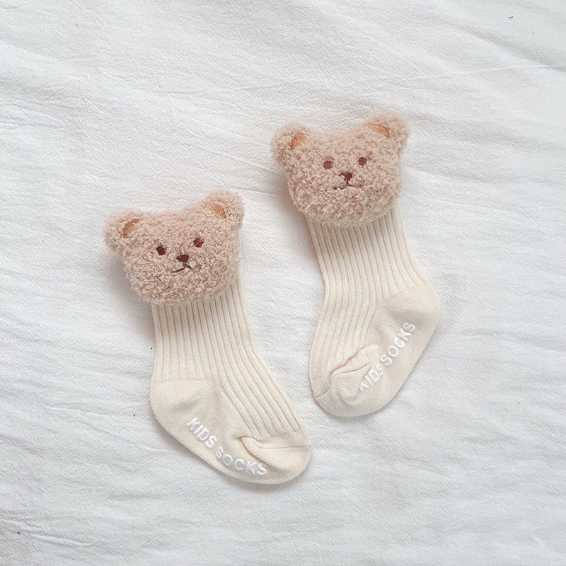 Šiltos kojinytės su meškiukais (3 poros)