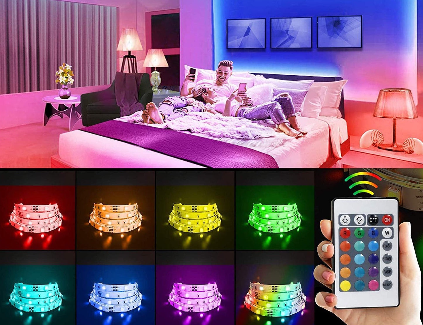 LED RGB juostelė su nuotoliniu valdymu