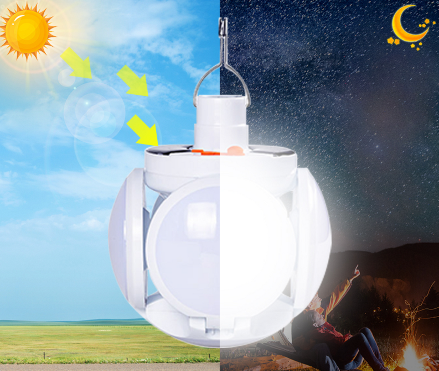 Sulankstomas žibintas "SolarGENIUS™" su saulės baterija