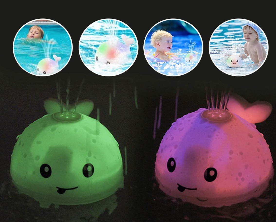 Vandenį purškiantis LED banginis