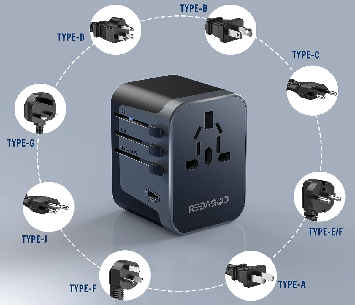 Universalus kelioninins USB adapteris