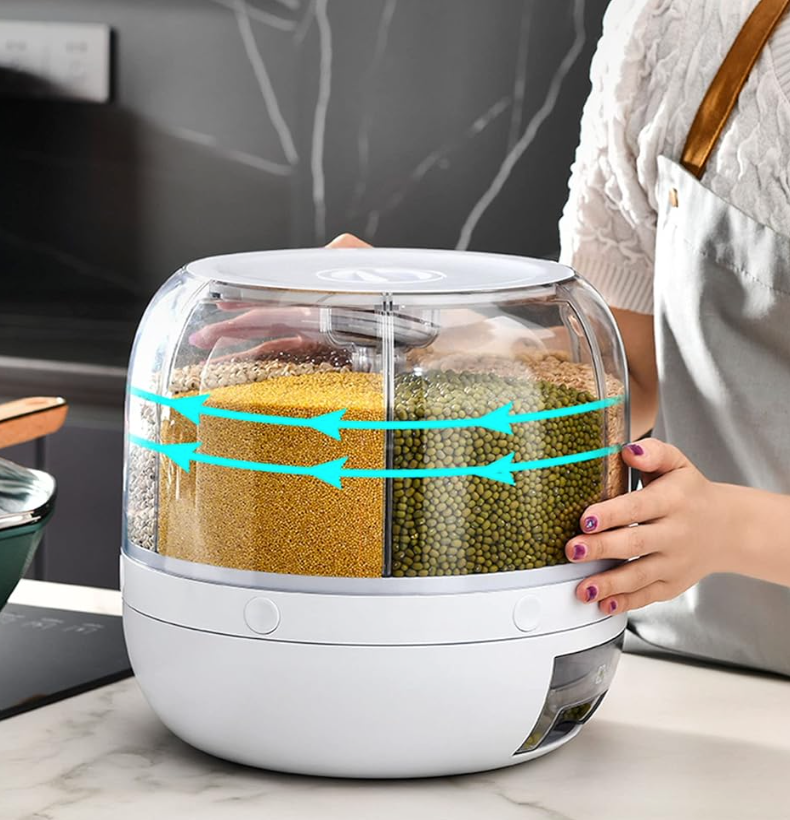 Besisukantis sausų produktų dispenseris