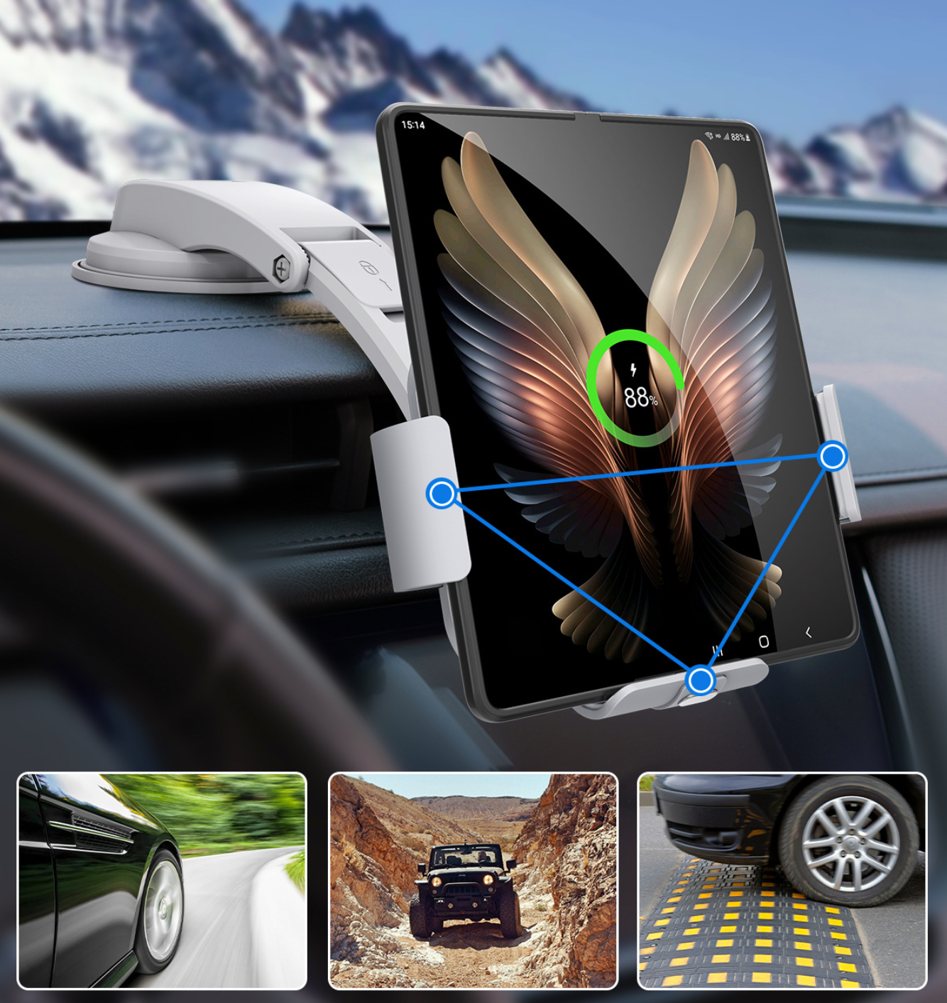 Išmaniųjų įrenginių pakrovėjas automobiliui