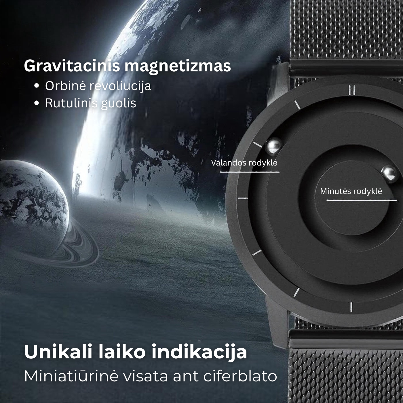 Magnetic Watch™ - unikalus magnetinis laikrodis, sujungiantis meną ir laiką