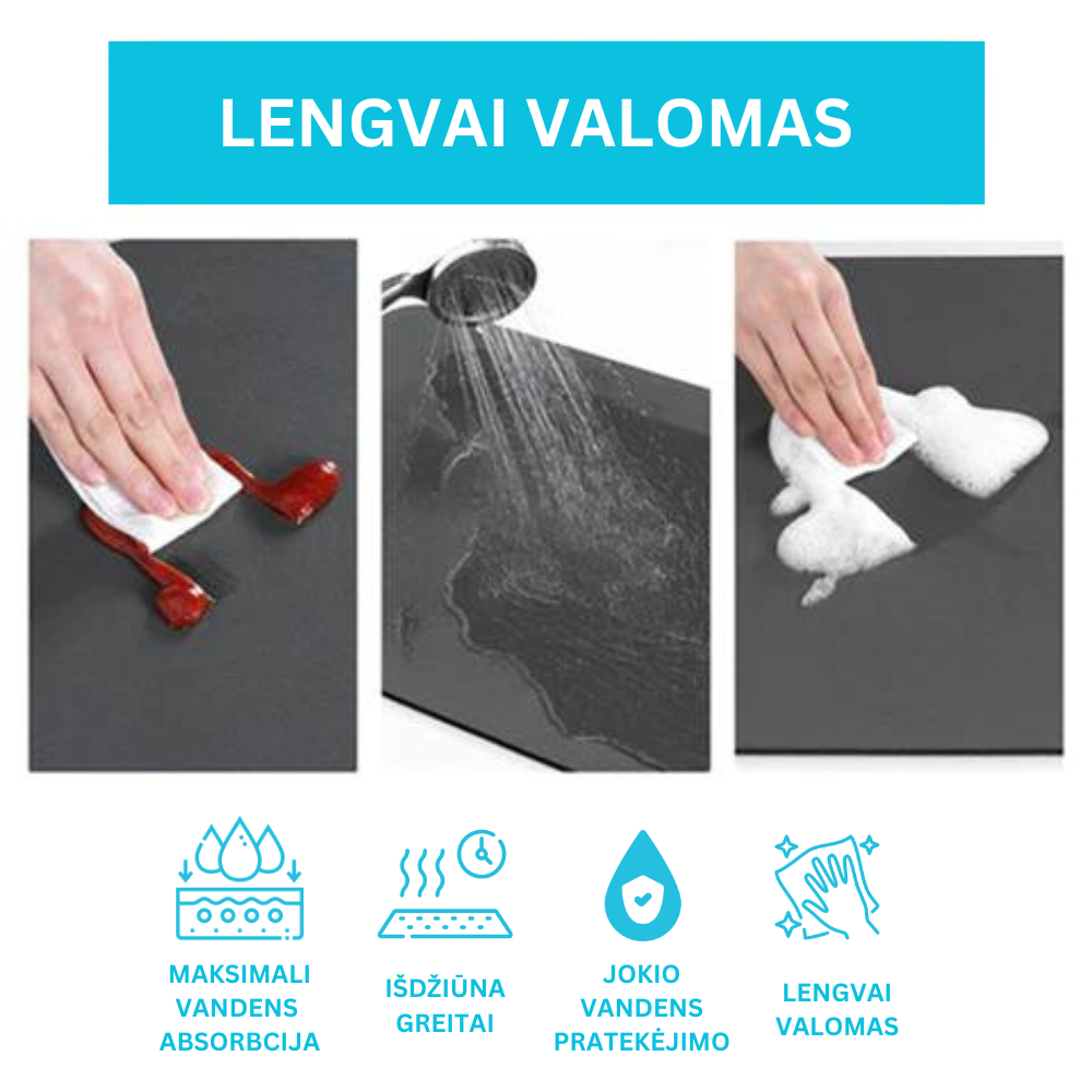 Vandenį sugeriantis kilimėlis virtuvei
