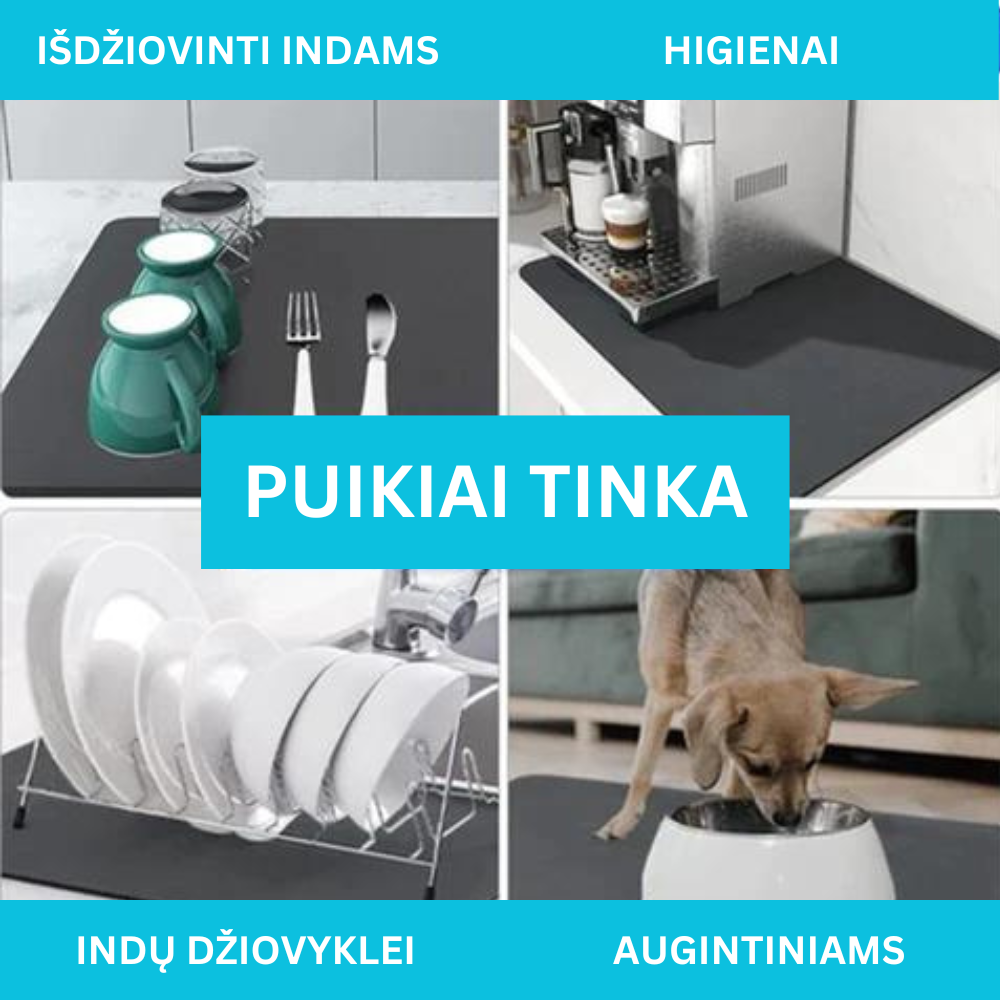 Vandenį sugeriantis kilimėlis virtuvei