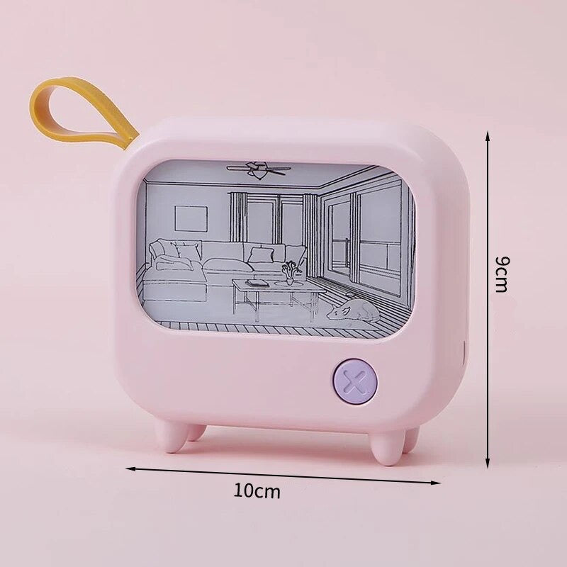 Retro televizoriaus naktinė švieselė