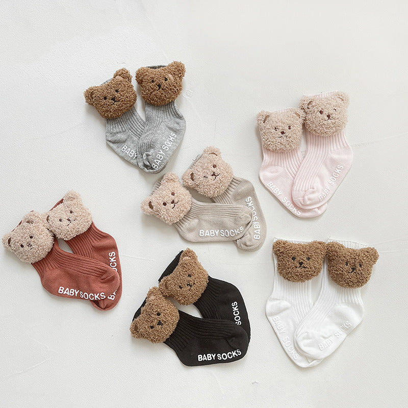 Šiltos kojinytės su meškiukais (3 poros)