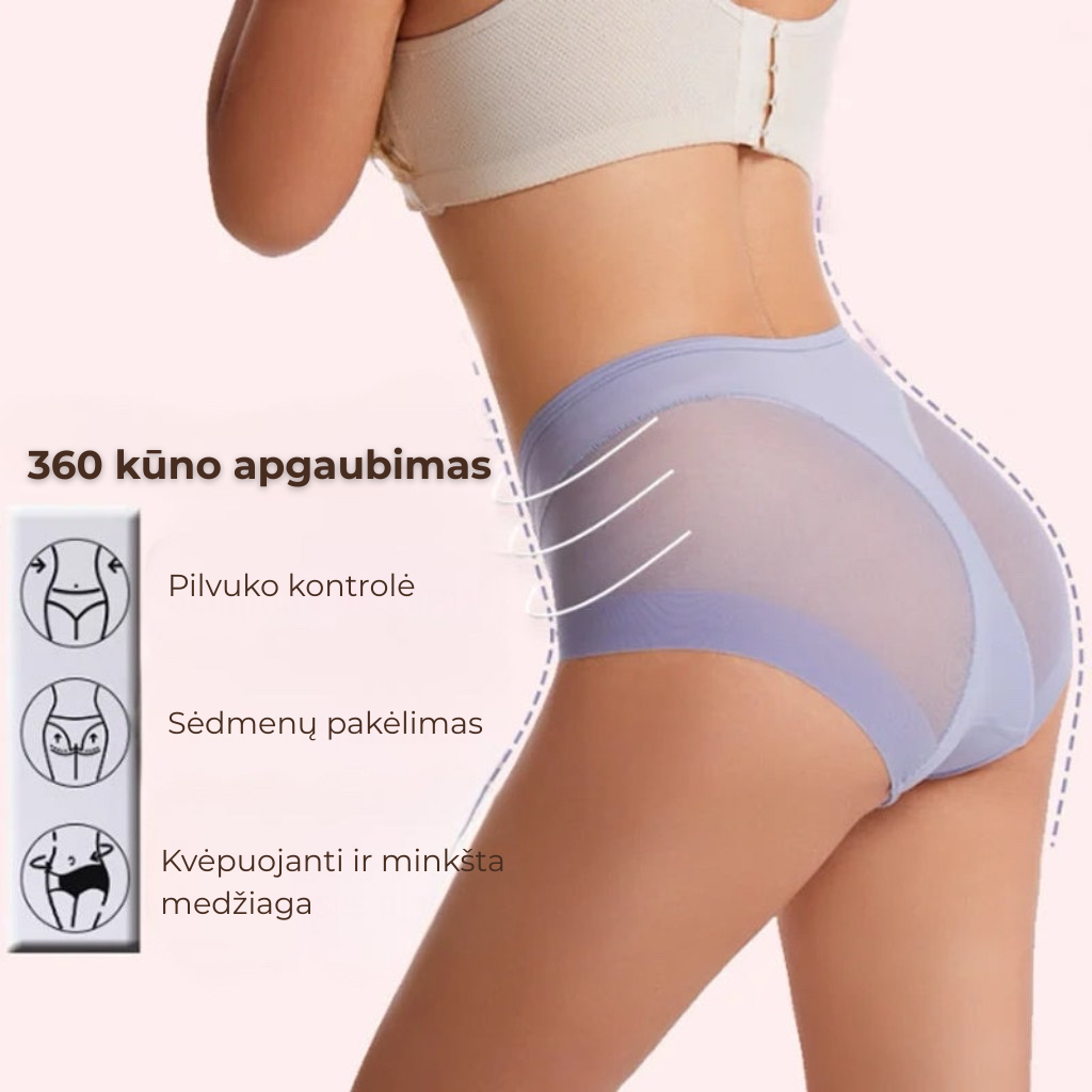 Besiūlės kelnaitės aukštu liemeniu (4 vnt. komplektas)