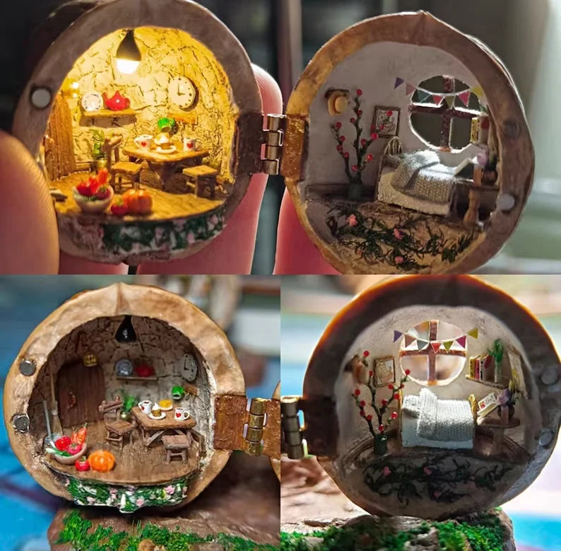 Rankų darbo namelis riešute