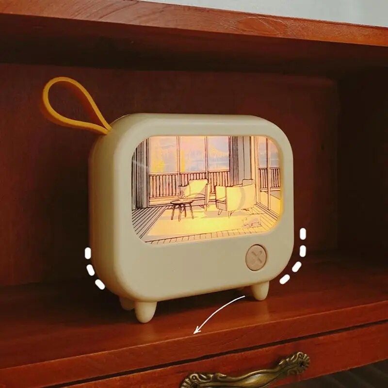 Retro televizoriaus naktinė švieselė