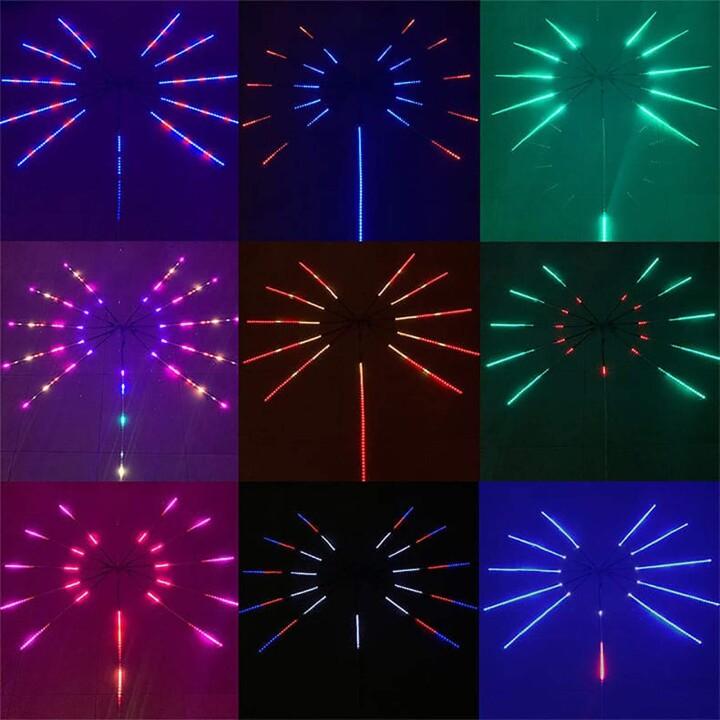 Fejerverkus imituojančios LED šviesos