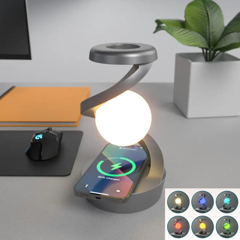 The Rotating Moon Desk Lamp combines wireless phone charging and sensor control, serving as a decorative small night lamp and stylish home décor for your desktop. Cjdropshipping