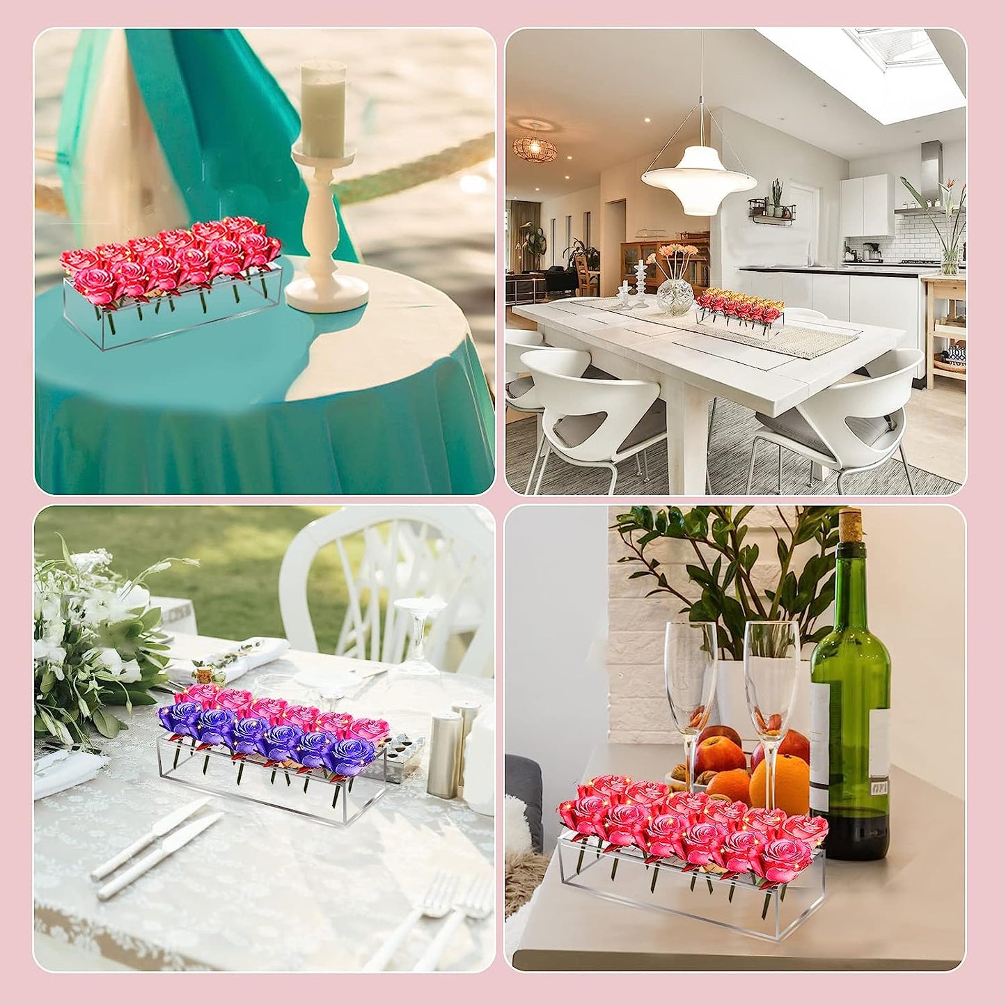 Skaidri vaza gėlių kompozicijoms