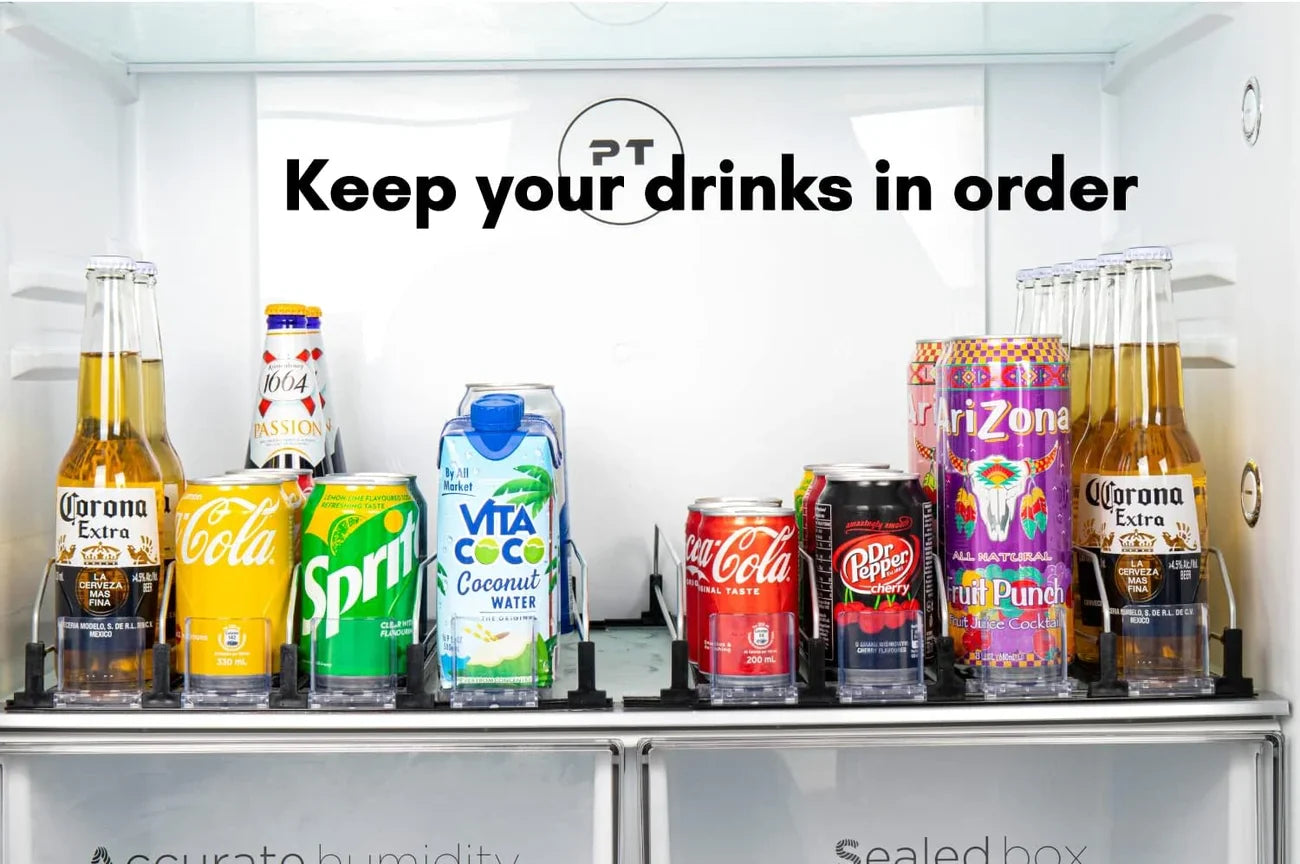 Šaldytuvo dėklas gėrimams