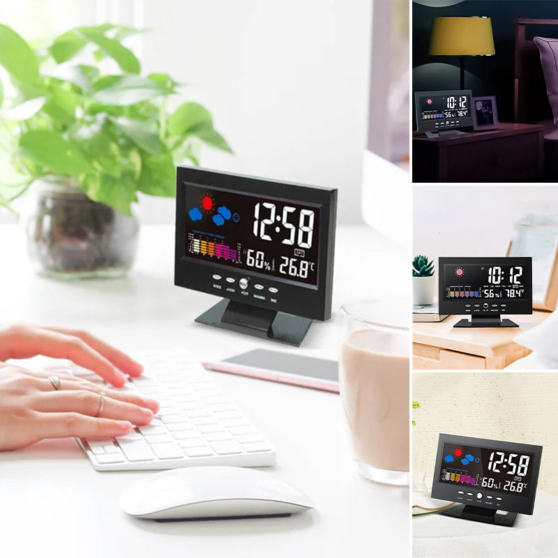 Skaitmeninis LED laikrodis - termometras