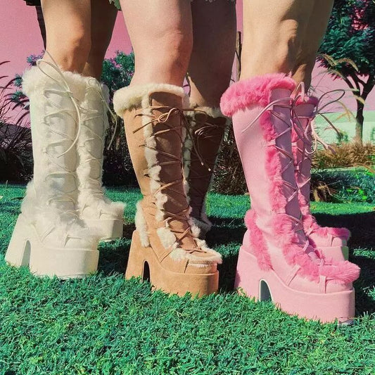 Ilgi moteriški batai su platforma