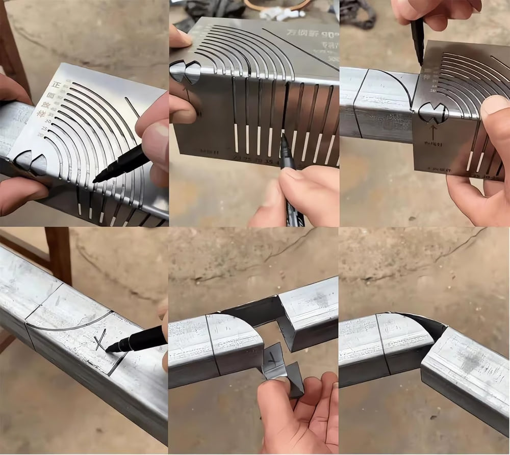 Kampų pjovimui skirtas matavimo įrankis